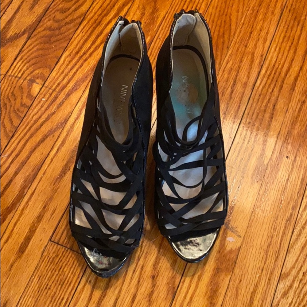 Black strappy heels